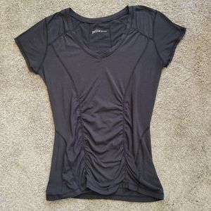 Zella Ruched Black Fitted Active Top - M